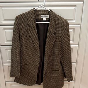 Norton McNaughton Brown Houndstooth Blazer